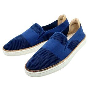 UGG~Sammy~Slip On~Womens Woven Sneakers Slippers Shoes Navy Blue Leather SIZE 8